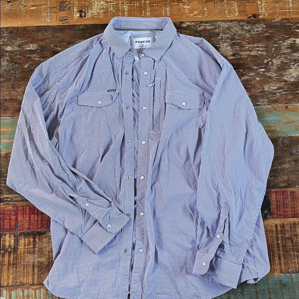 Poncho Blue Checkered Button-Up Shirt
